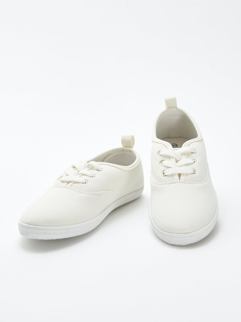 Effen stoffen sneakers WIT - Kiabi