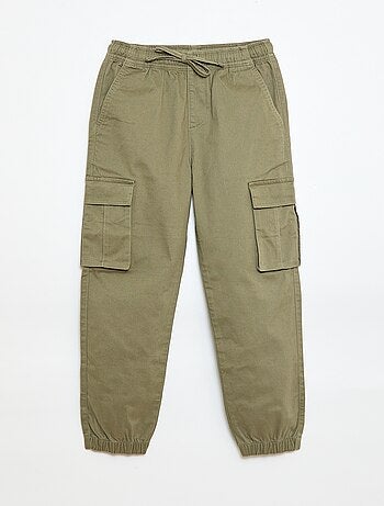 Effen stretch broek met meerdere zakken