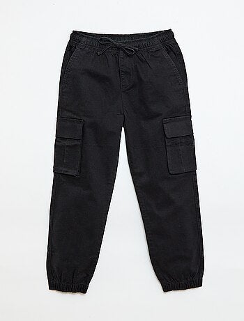 Effen stretch broek met meerdere zakken