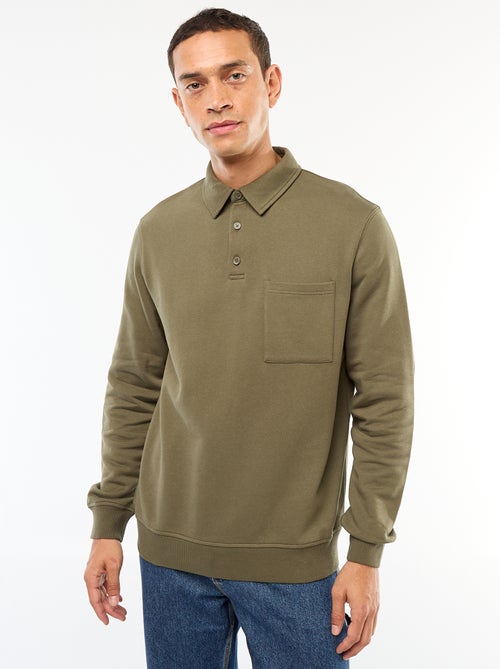 Effen sweater in polostijl met lange mouw - Kiabi