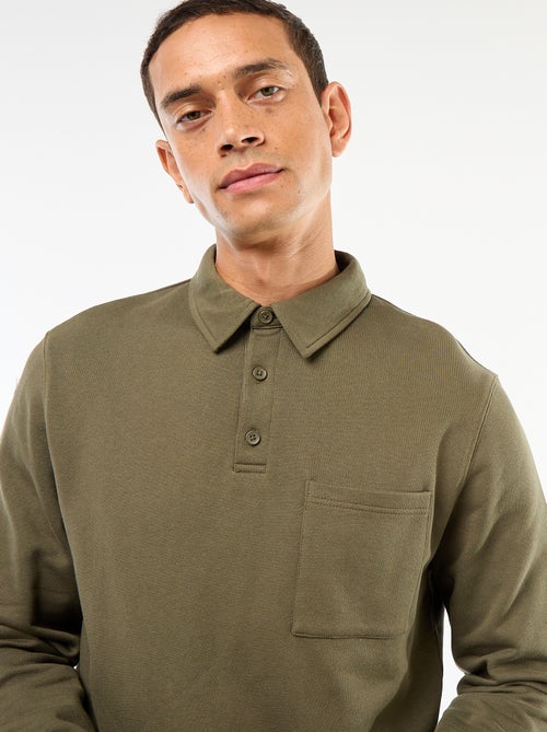 Effen sweater in polostijl met lange mouw - Kiabi