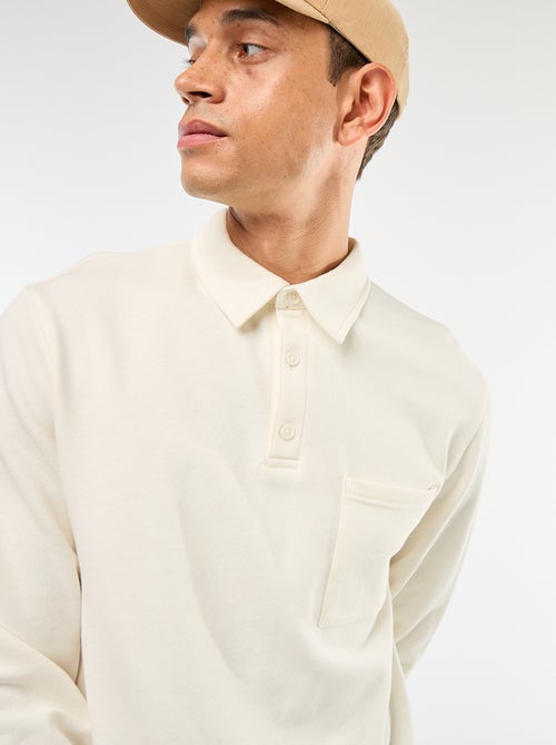 Effen sweater in polostijl met lange mouw - Kiabi