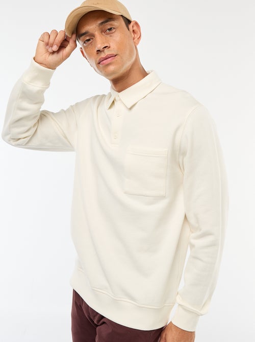 Effen sweater in polostijl met lange mouw - Kiabi