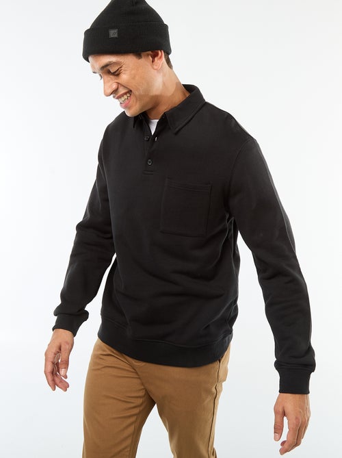 Effen sweater in polostijl met lange mouw - Kiabi