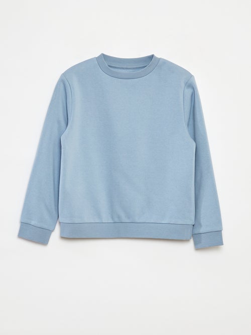 Effen sweater joggingstof met zachte, geruwde binnenzijde - Kiabi
