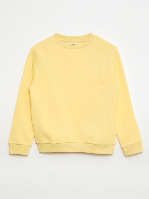 Effen sweater joggingstof met zachte, geruwde binnenzijde - Kiabi