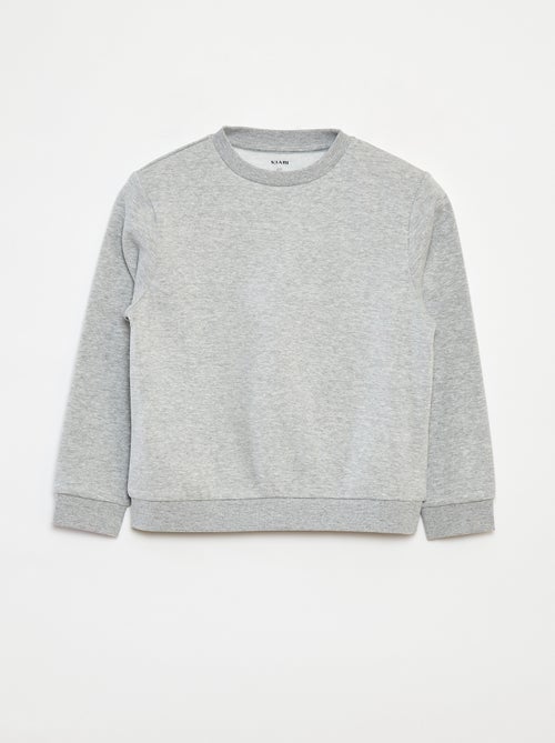 Effen sweater joggingstof met zachte, geruwde binnenzijde - Kiabi
