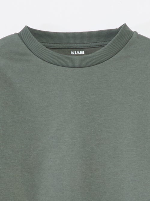 Effen sweater joggingstof met zachte, geruwde binnenzijde - Kiabi