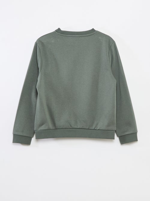 Effen sweater joggingstof met zachte, geruwde binnenzijde - Kiabi