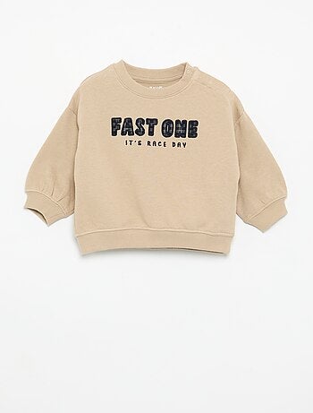 Effen sweater met borstopdruk