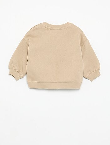 Effen sweater met borstopdruk