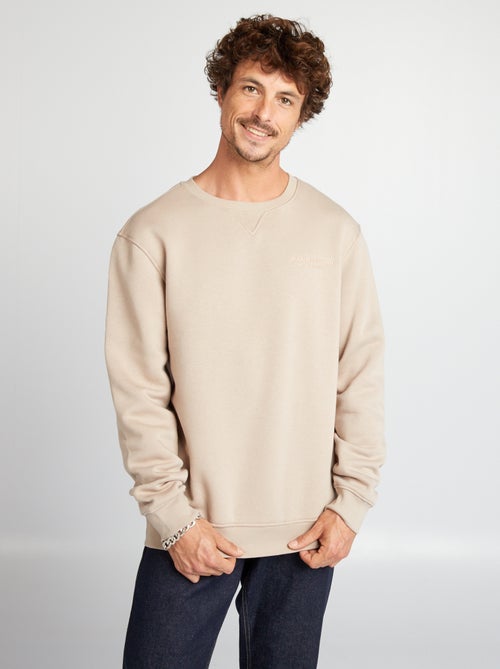 Effen sweater met geborduurde tekst - Kiabi