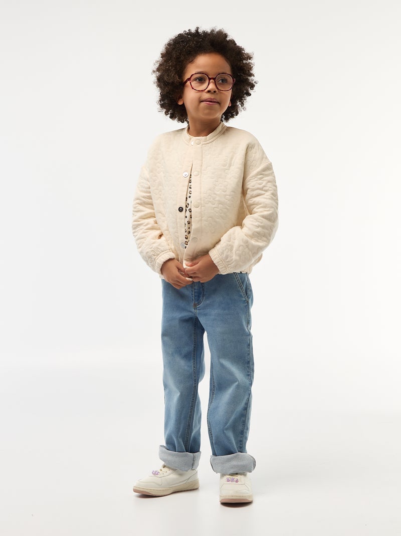 Effen sweater met gemoltonneerd effect - Gemakkelijk aan te trekken collectie Biege - Kiabi