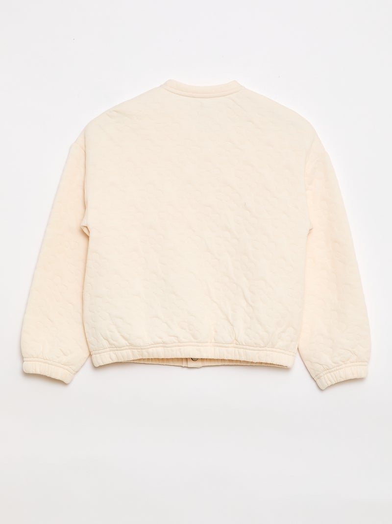 Effen sweater met gemoltonneerd effect - Gemakkelijk aan te trekken collectie Biege - Kiabi