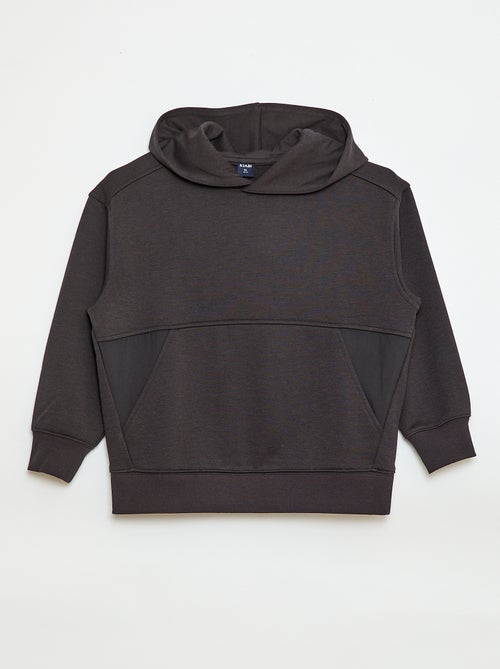 Effen sweater met kap en kangoeroezak - Kiabi