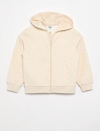 Effen sweater met rits en capuchon