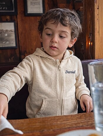 Effen sweater met rits en capuchon