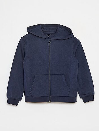 Effen sweater met rits en capuchon