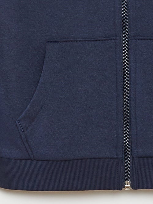 Effen sweater met rits en capuchon - Kiabi