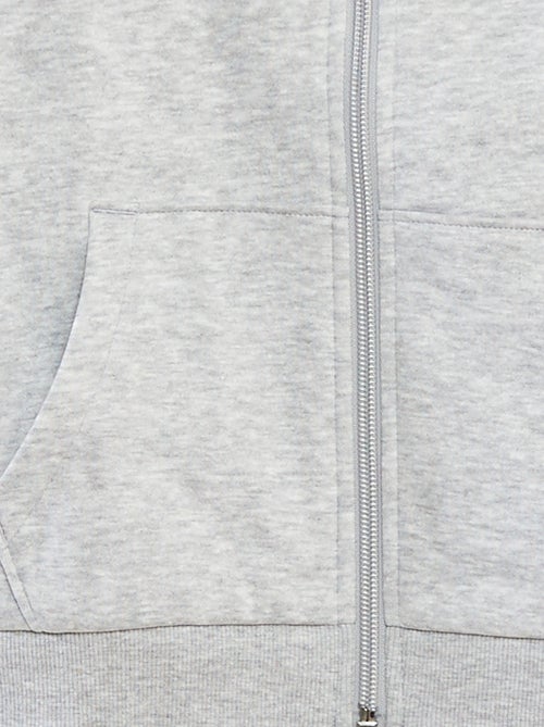 Effen sweater met rits en capuchon - Kiabi