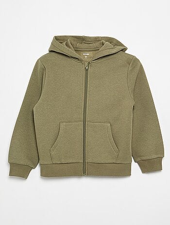 Effen sweater met rits en capuchon