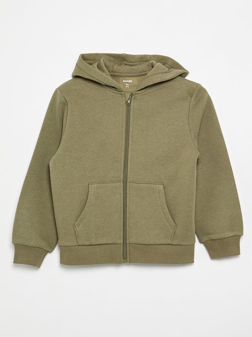 Effen sweater met rits en capuchon - Kiabi