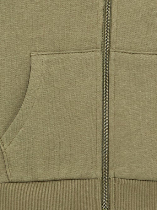 Effen sweater met rits en capuchon - Kiabi
