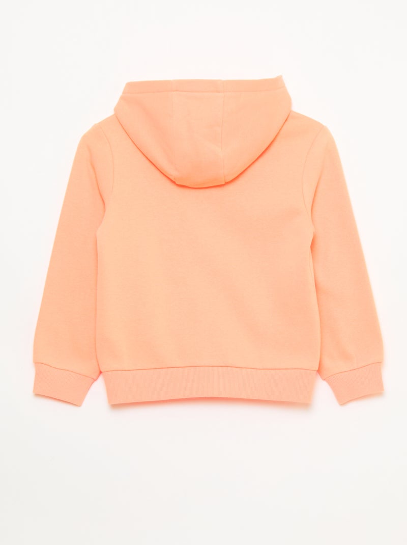 Effen sweater met rits en capuchon Oranje - Kiabi