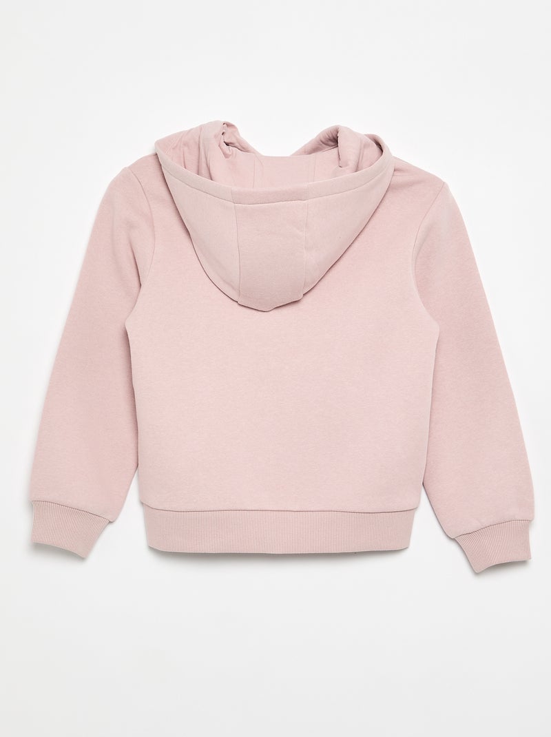 Effen sweater met rits en capuchon Paars - Kiabi