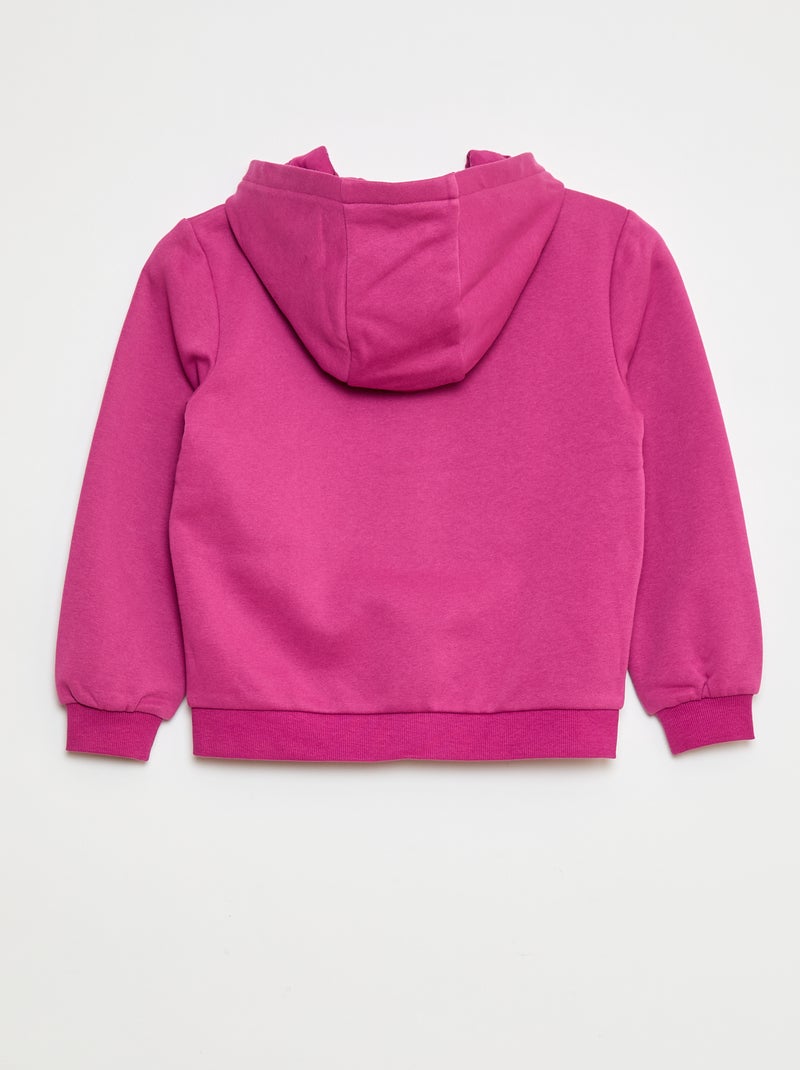 Effen sweater met rits en capuchon Rose - Kiabi
