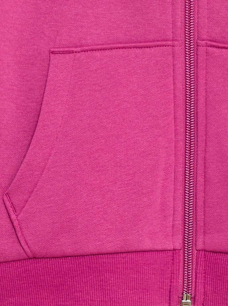 Effen sweater met rits en capuchon Rose - Kiabi