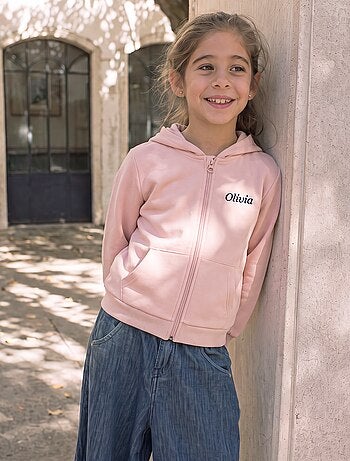 Effen sweater met rits en capuchon