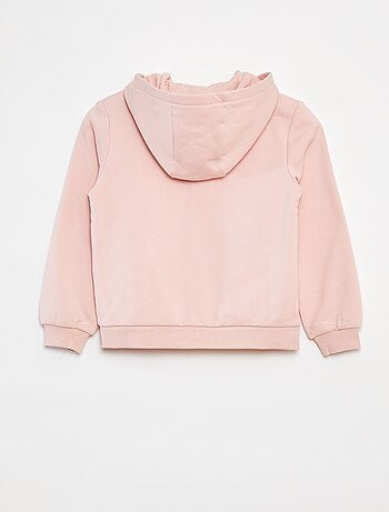 Effen sweater met rits en capuchon