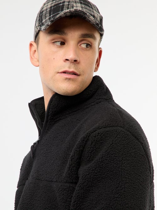 Effen sweater met rits en opstaande kraag - Kiabi