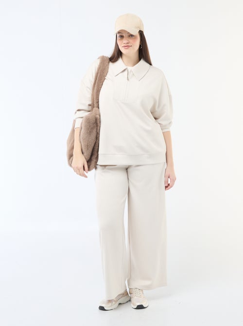 Effen sweater met ritskraag - Kiabi