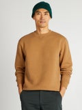 Effen sweater met ronde hals BIEGE - Kiabi