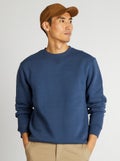 Effen sweater met ronde hals BLAUW - Kiabi