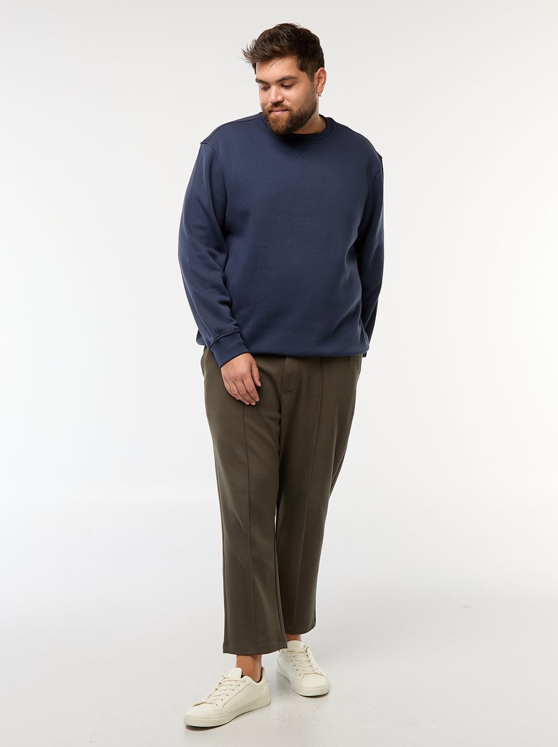 Effen sweater met ronde hals Blauw - Kiabi