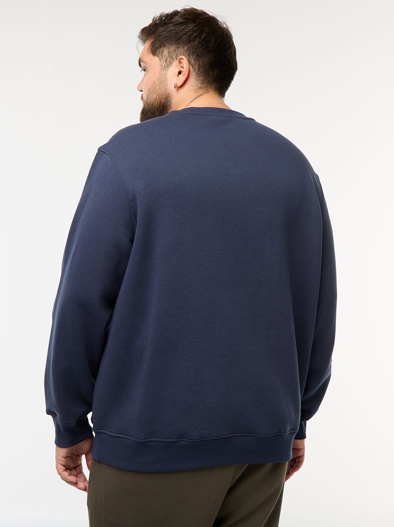 Effen sweater met ronde hals Blauw - Kiabi