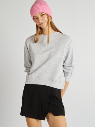 Effen sweater met ronde hals