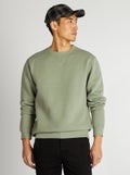 Effen sweater met ronde hals GROEN - Kiabi