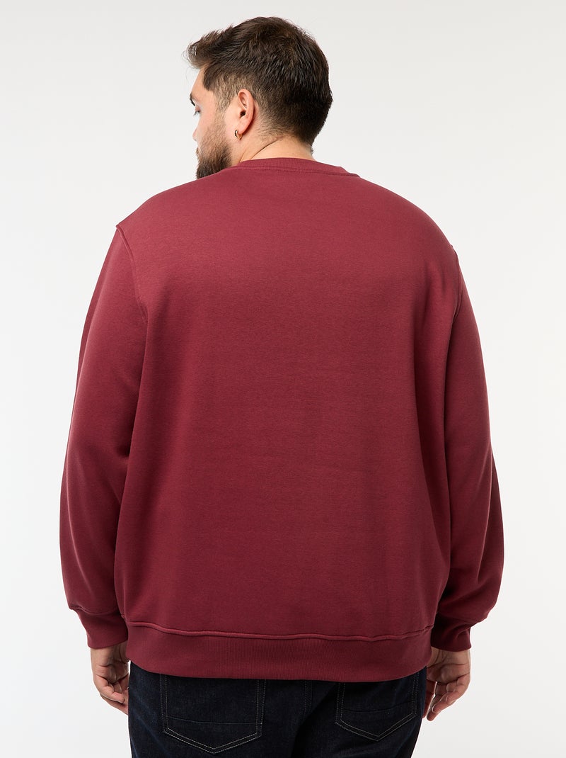 Effen sweater met ronde hals Rood - Kiabi