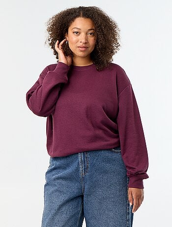 Effen sweater met ronde hals van French Terry