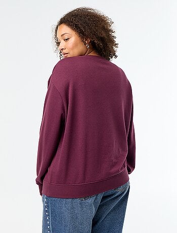 Effen sweater met ronde hals van French Terry