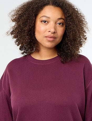 Effen sweater met ronde hals van French Terry