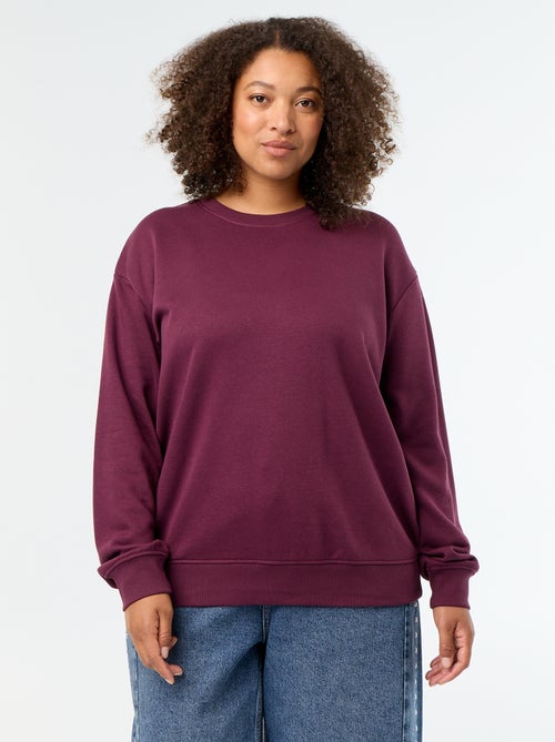 Effen sweater met ronde hals van French Terry - Kiabi Effen sweater met ronde hals van French Terry - Kiabi