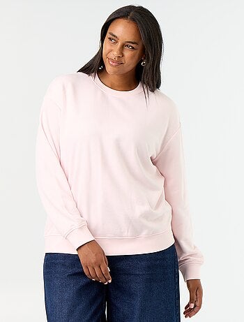 Effen sweater met ronde hals van French Terry