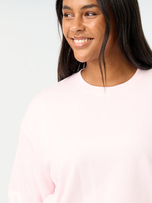 Effen sweater met ronde hals van French Terry - Kiabi