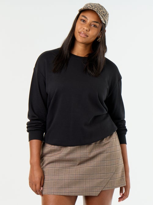 Effen sweater met ronde hals van French Terry - Kiabi