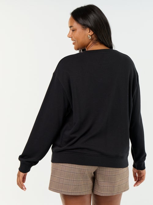 Effen sweater met ronde hals van French Terry - Kiabi